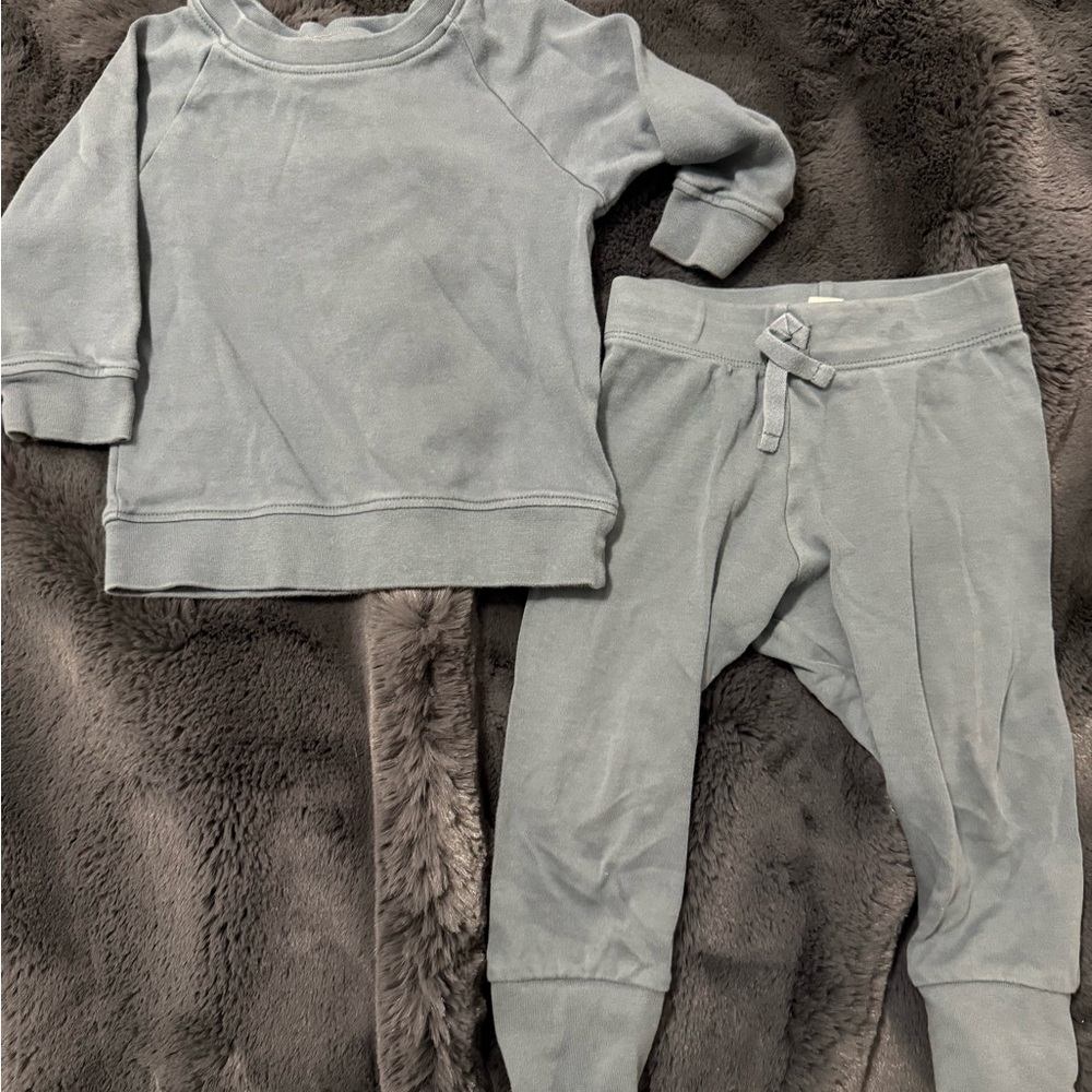 Colored Organics Soft Blue Kids Sweatshirt and Joggers Set
